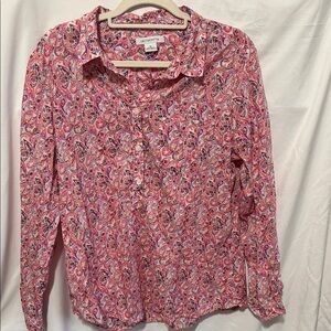 Liz Claiborne Pink Paisley Button Down Shirt